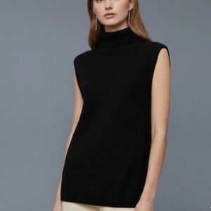Aritzia Babaton Hiram Funnel Neck Sweater Vest Black Medium Silk Blend